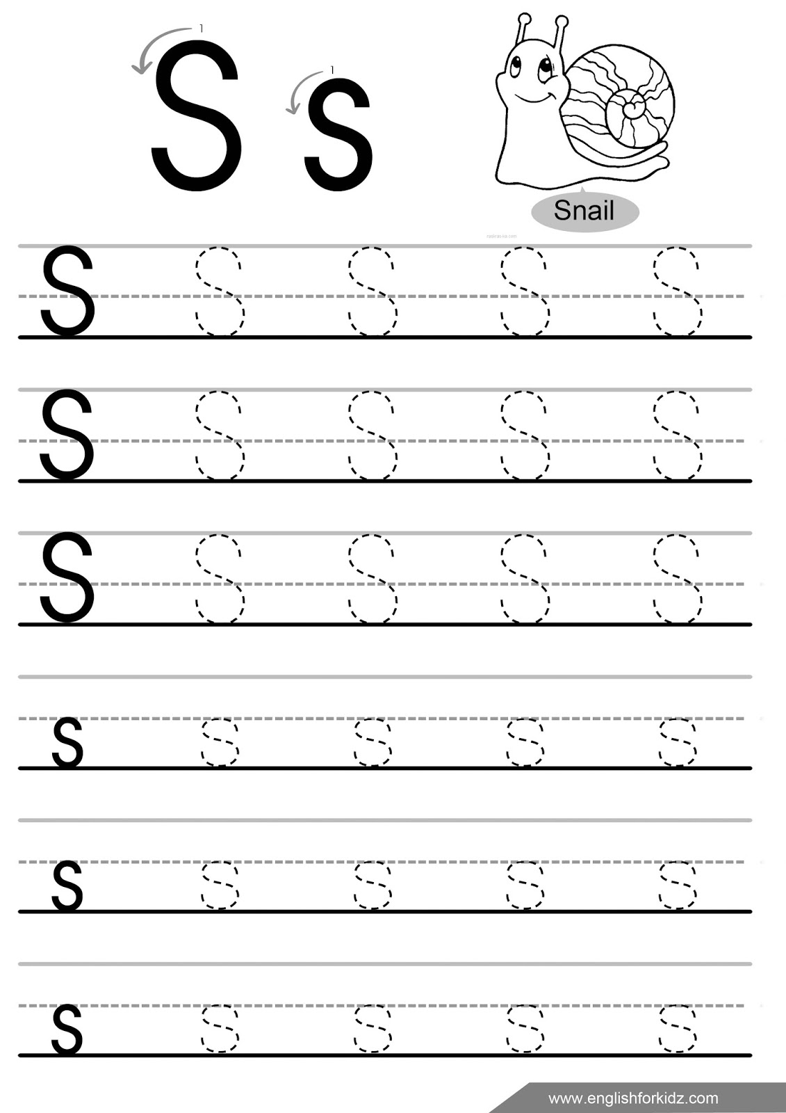 English For Kids Step By Step Letter S Worksheets Flash Cards English For Kids Step By Step Letter S Worksheets Flash Cards