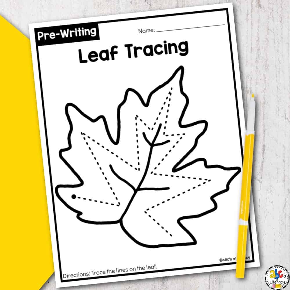 fall tracing worksheets abcs of literacy