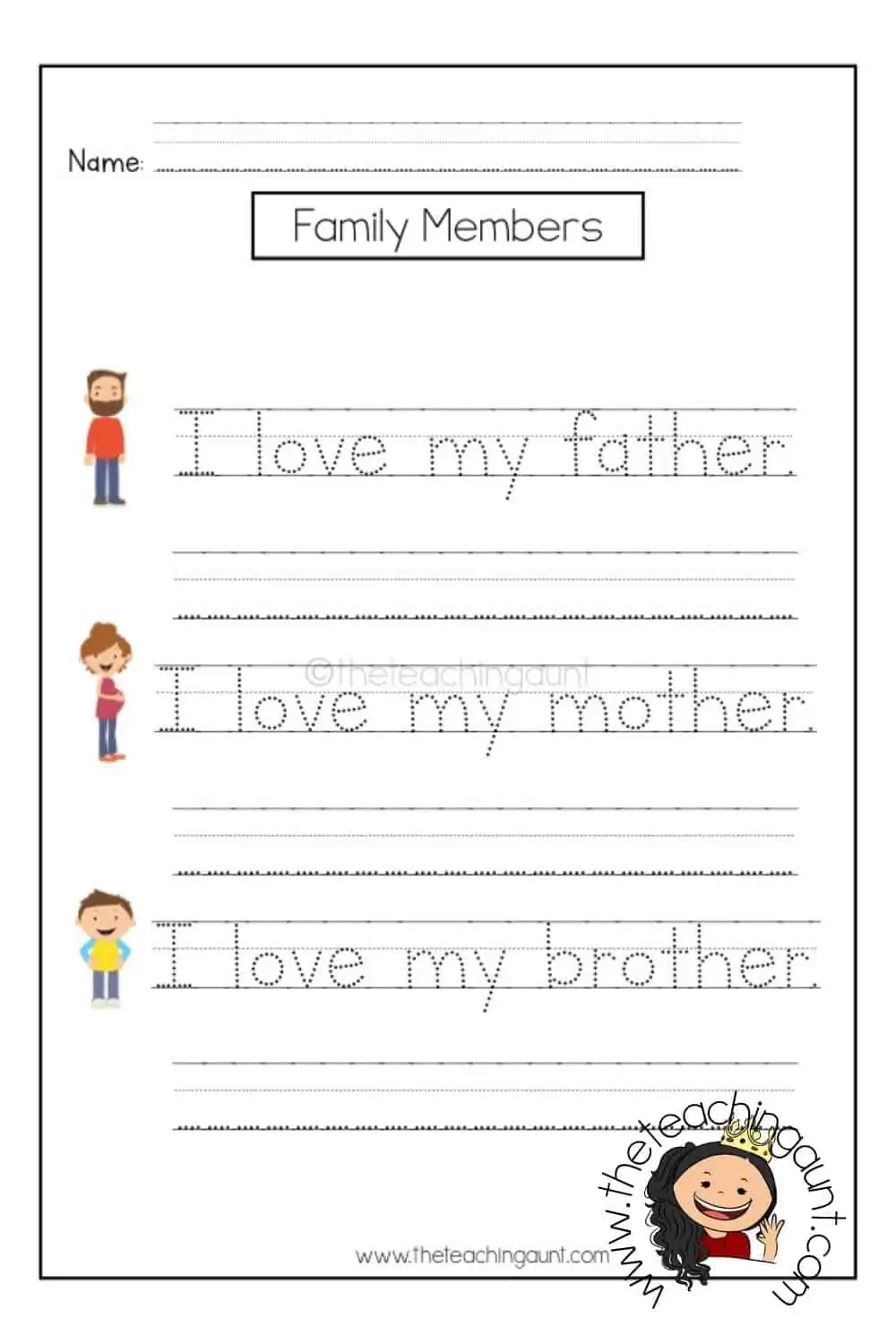 Family Members Worksheets The Teaching Aunt