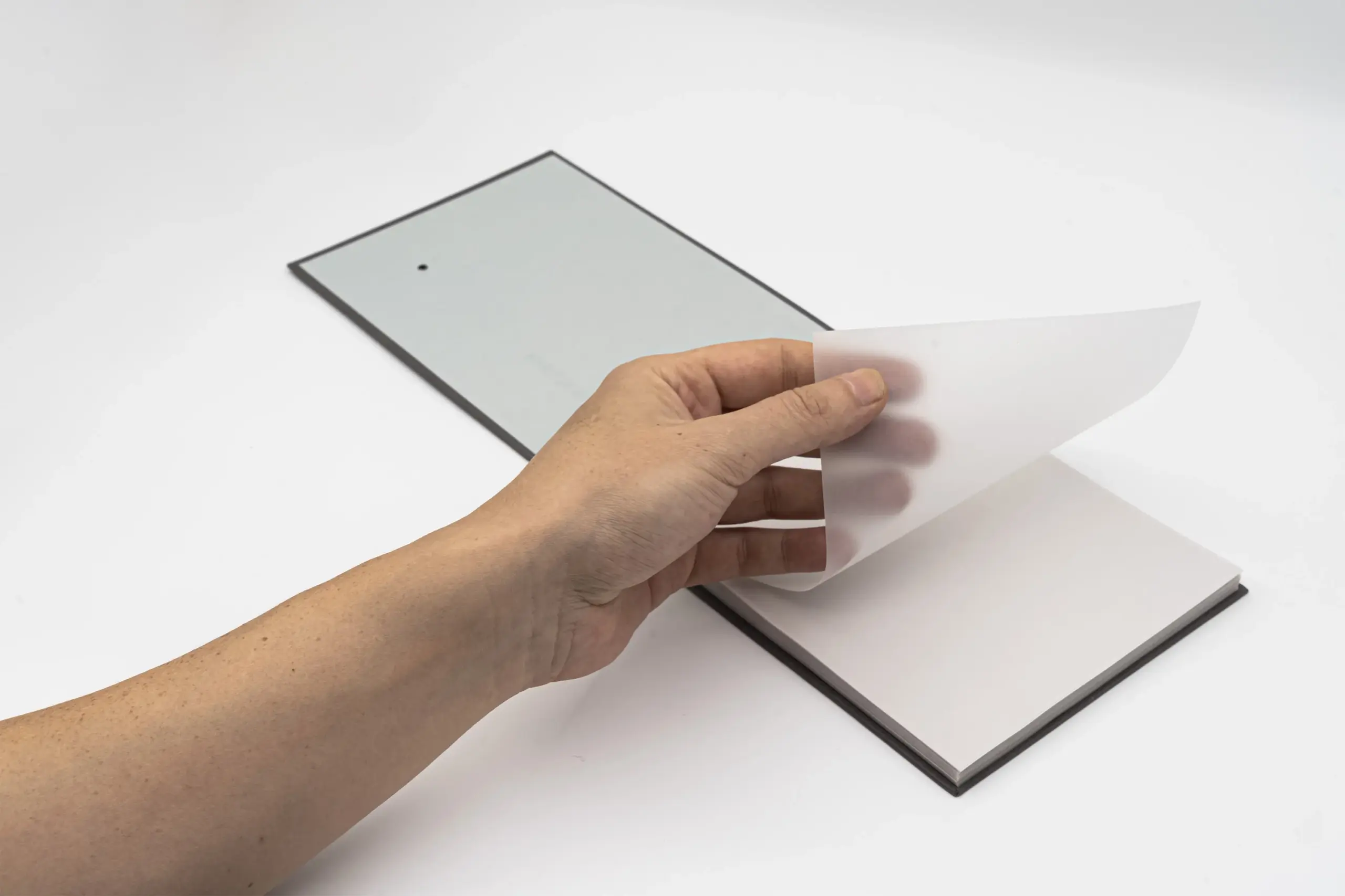 fan deck tracing paper grey triangle notebook