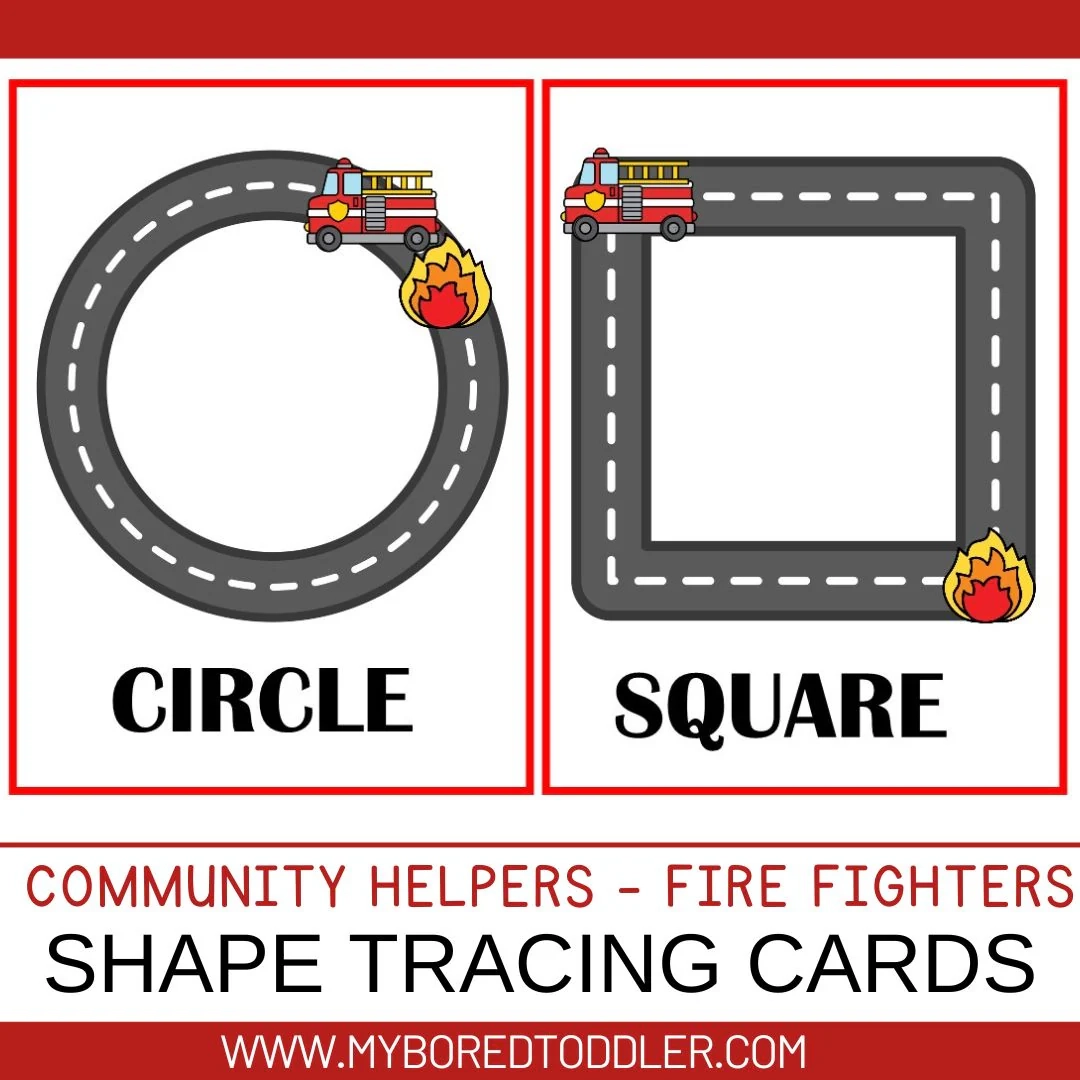 Fire Fighter Shape Tracing Sheets Community Helpers
