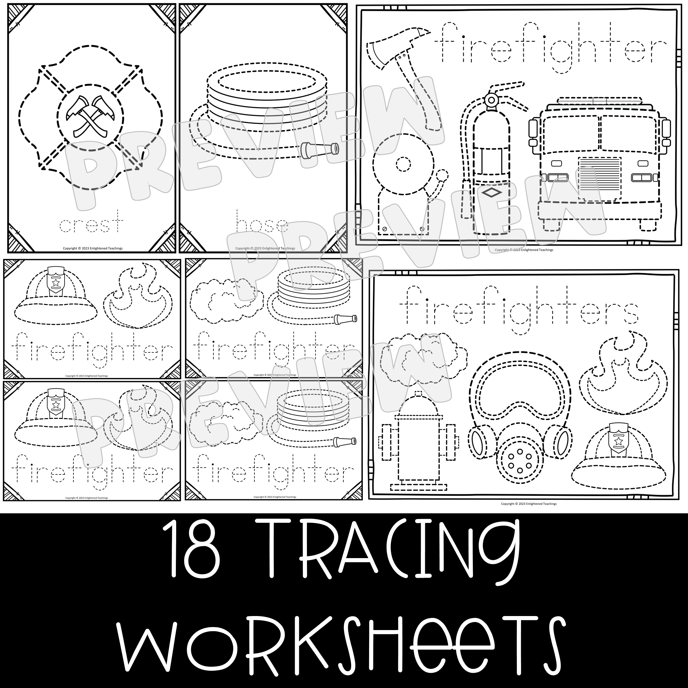 Firefighter Tracing Worksheet