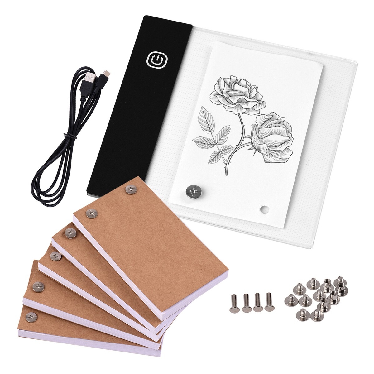 Flip Book Kit amp 300 Sheets Paper Lightbox Pad Drawing Tracing Animation U1J5