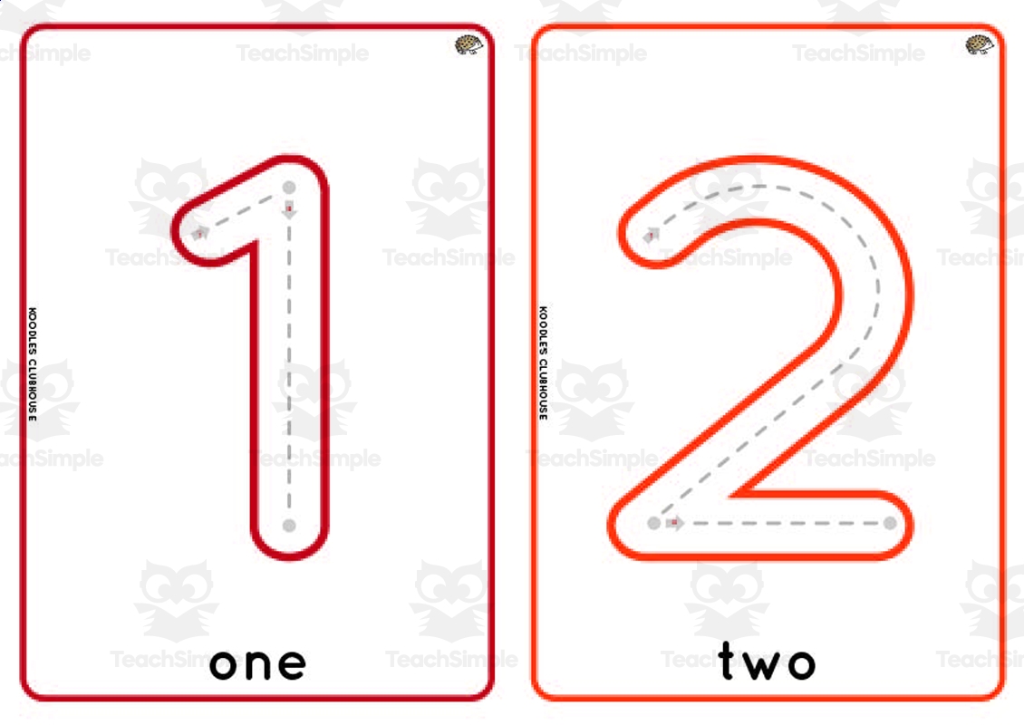 Number Tracing Flashcards