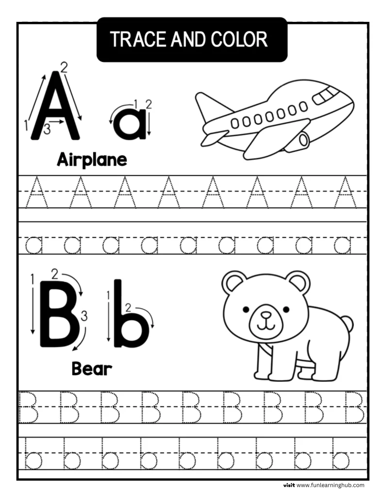 Free Alphabet Tracing Worksheets A Z Trace And Color Printables 