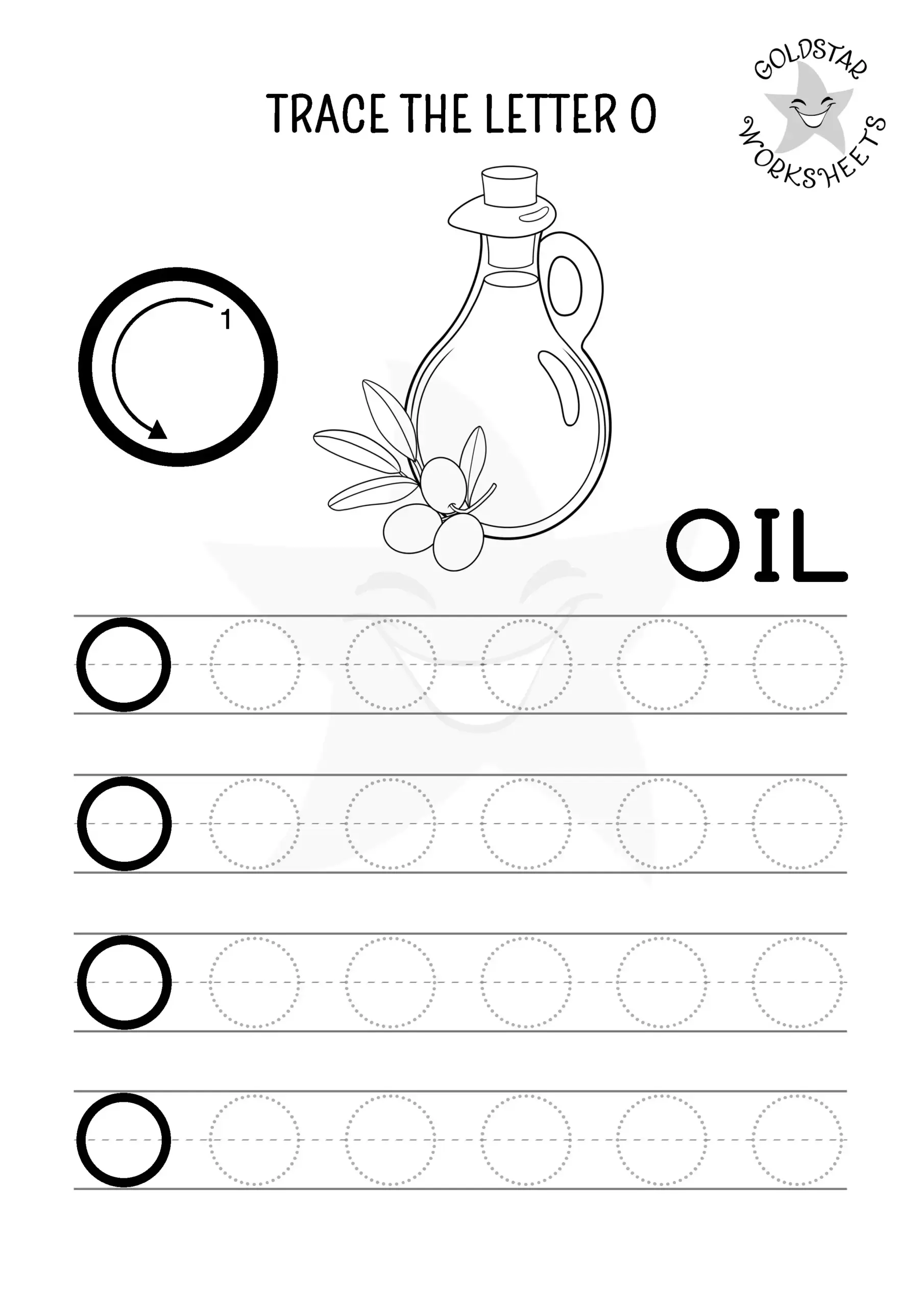 Letter O Tracing Worksheets Preschool