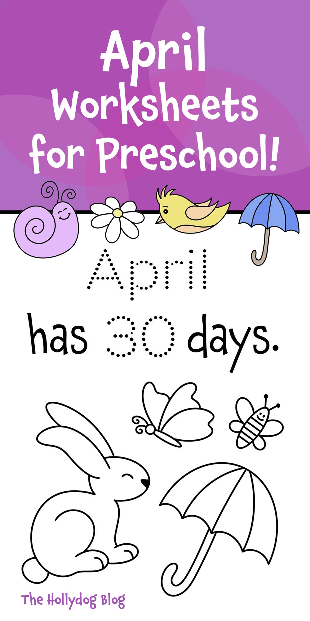 FREE April Worksheets For Preschool The Hollydog Blog