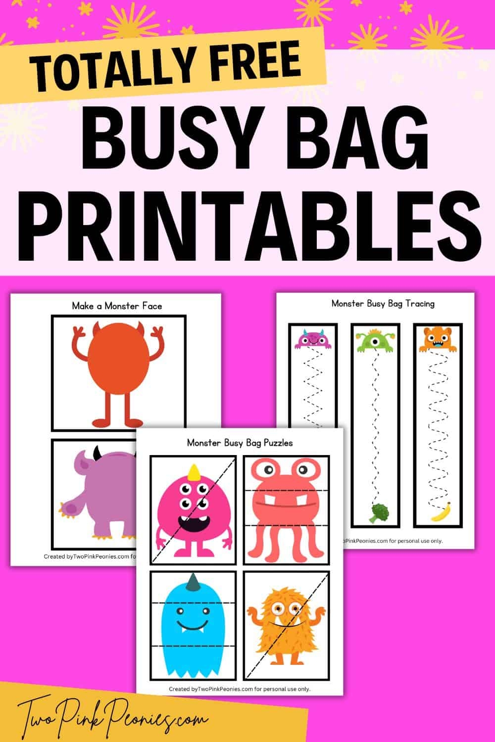 Free Busy Bag Printables Two Pink Peonies