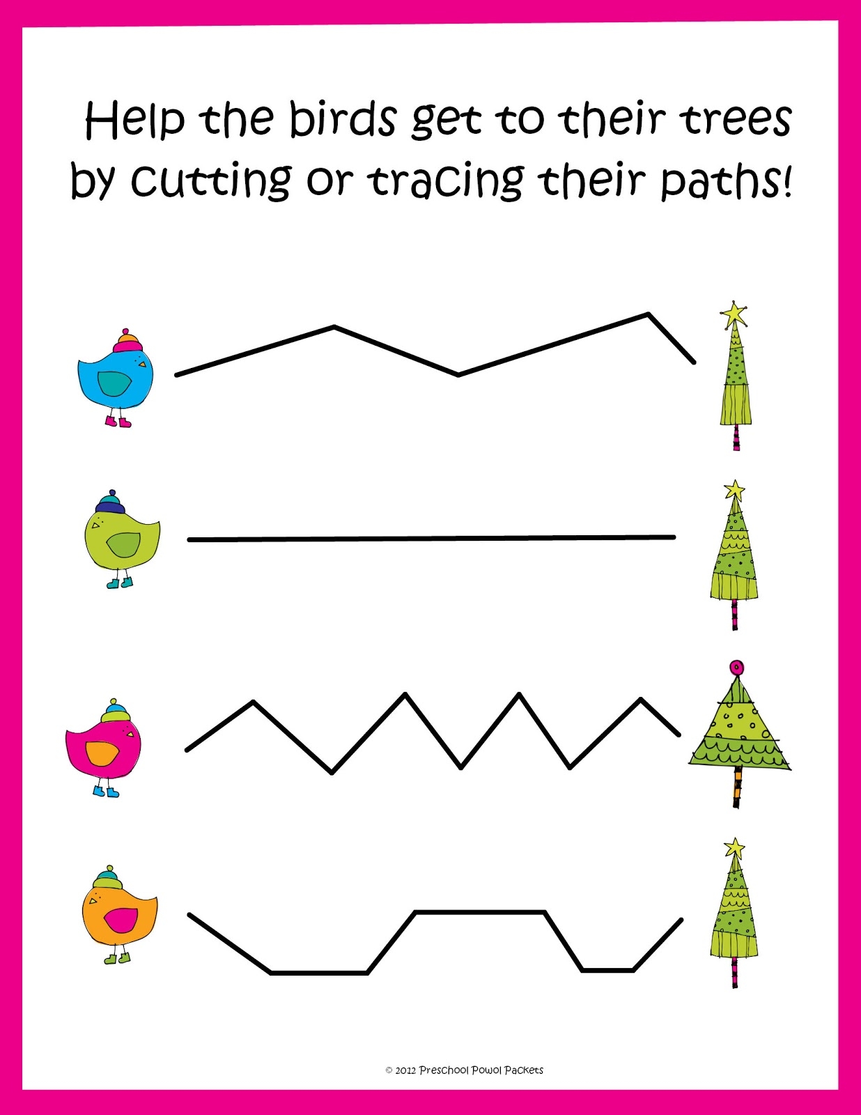 Tracing Cutting Worksheets