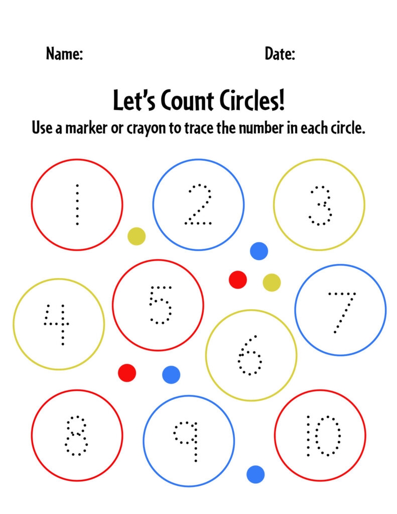 Free Circle Worksheets For Preschool The Hollydog Blog