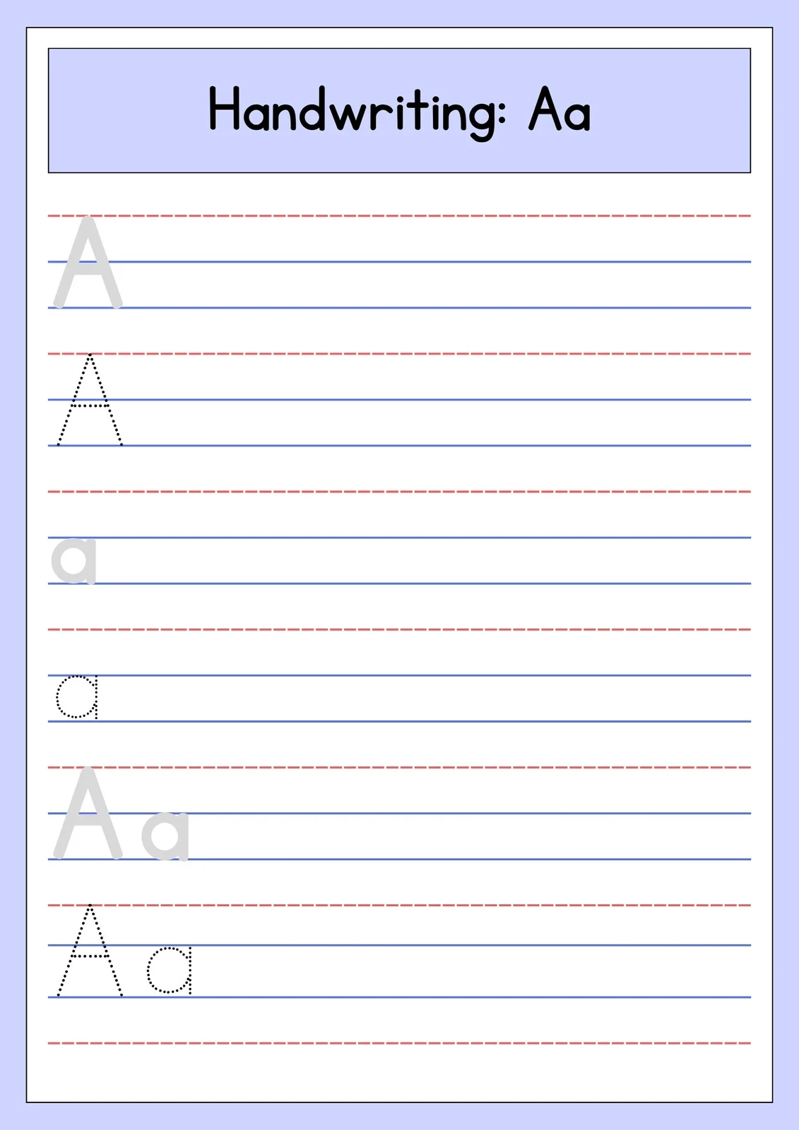 Free Custom Printable Handwriting Worksheet Templates Canva