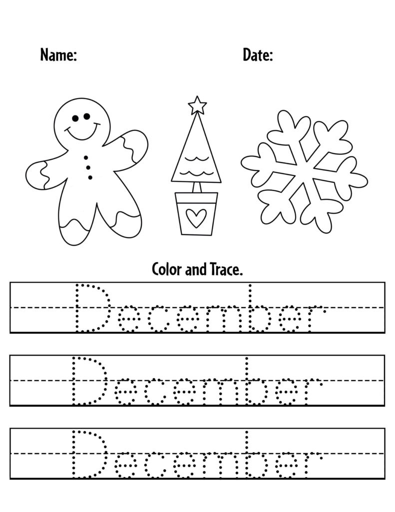 FREE December Worksheets For Preschool The Hollydog Blog