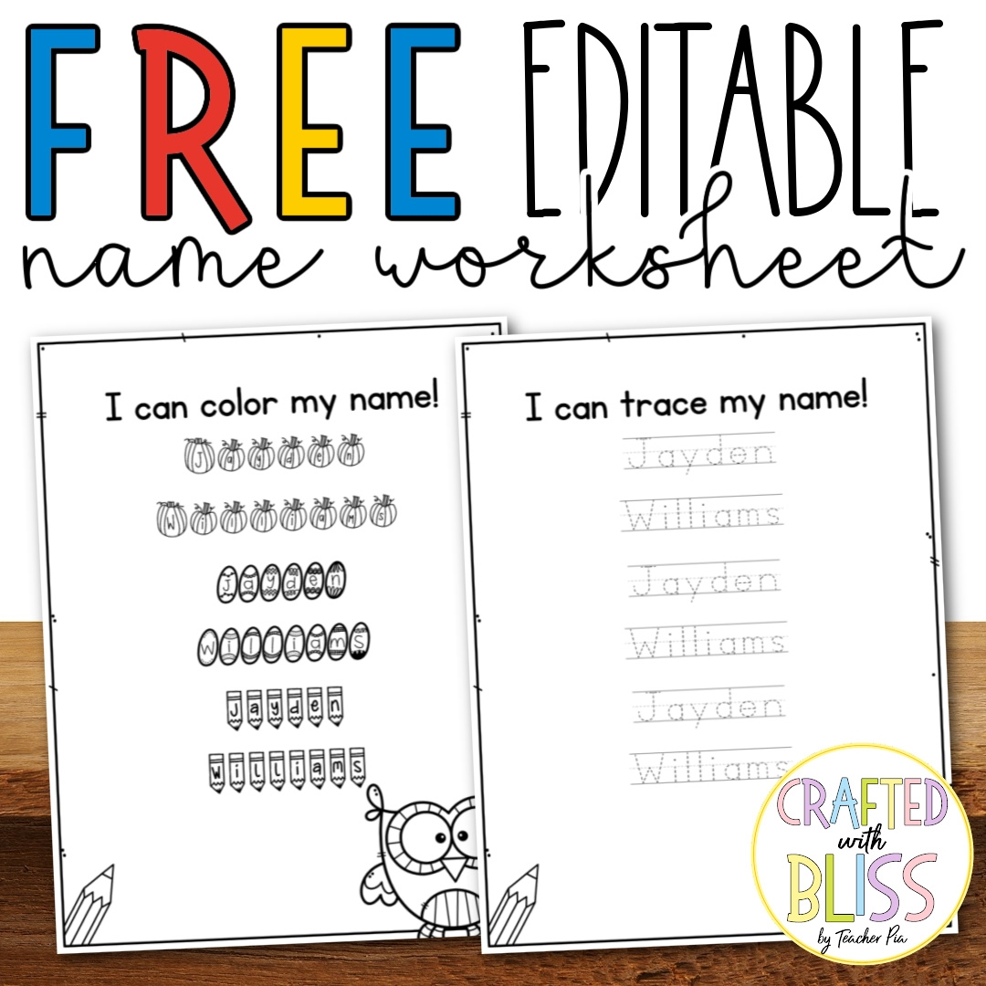 Free Editable Name Tracing Worksheets Free Editable Name Tracing Worksheets