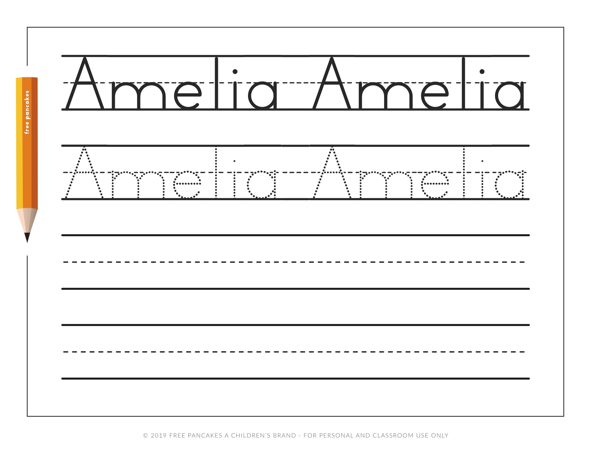 Free Customizable Name Tracing Sheets
