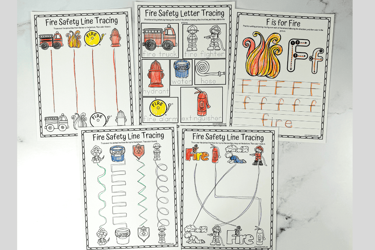 Fire Safety Tracing Worksheets Fire Safety Tracing Worksheets