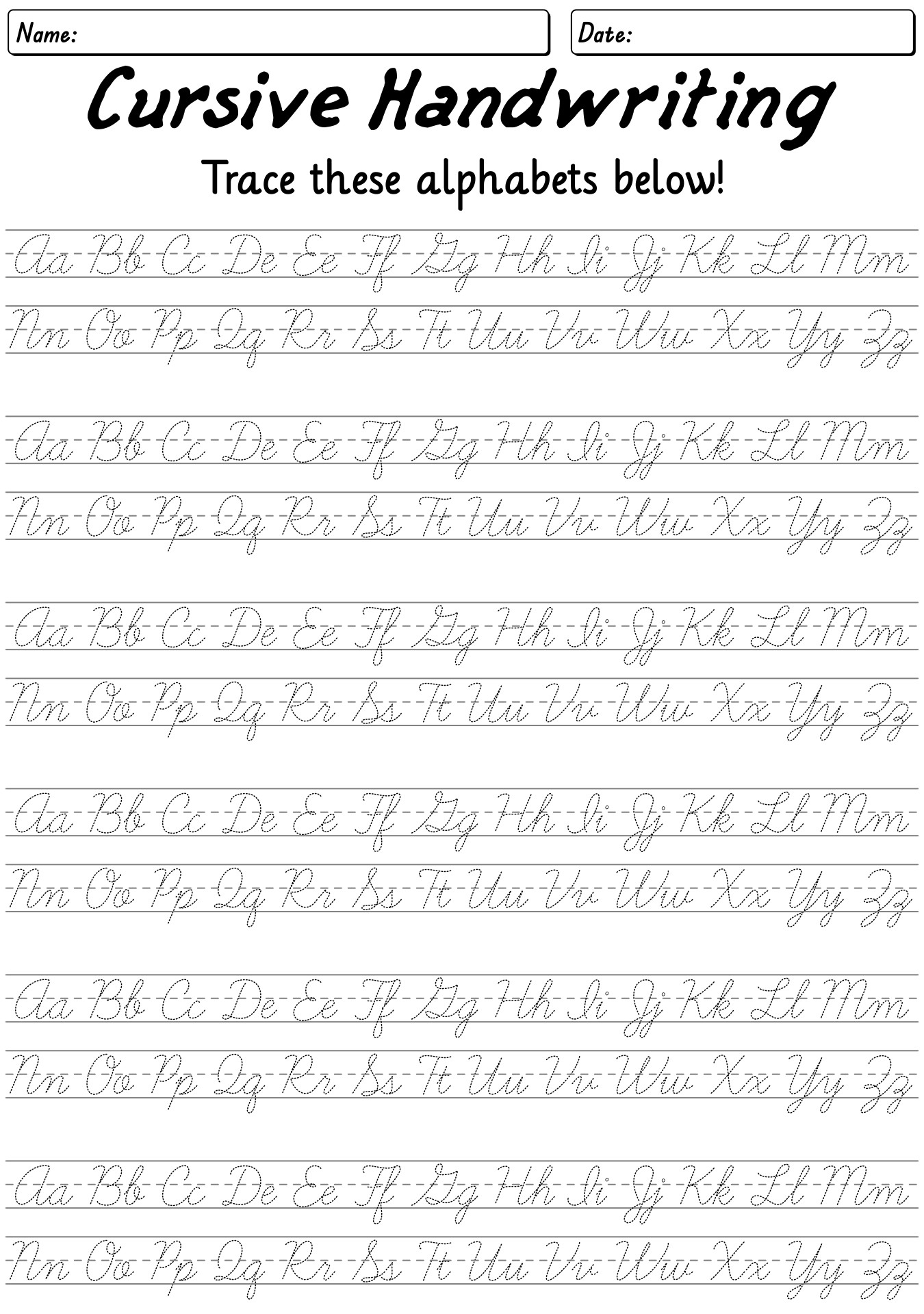 Tracing Worksheets Adults