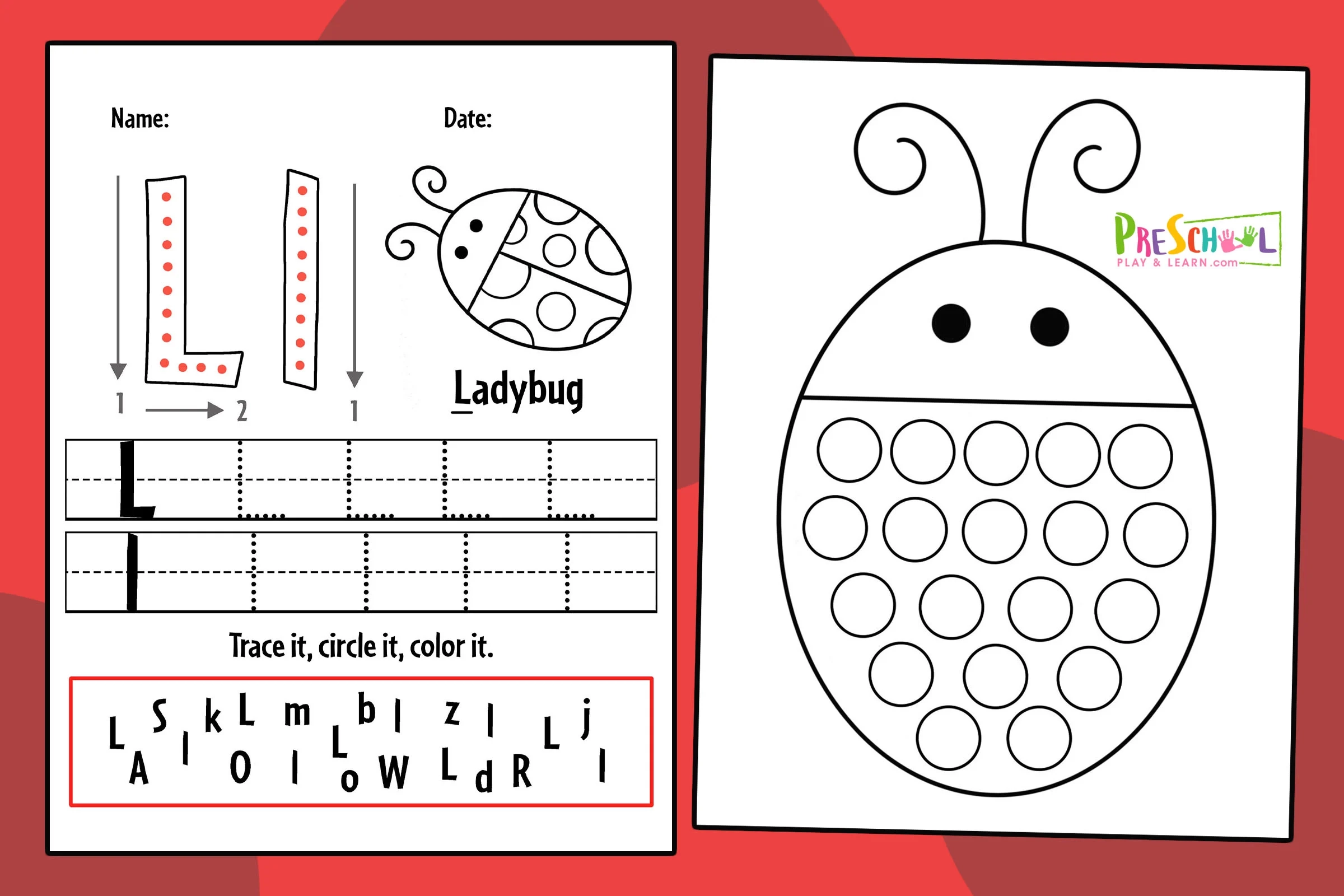  FREE Ladybug Printable Worksheets For Preschool