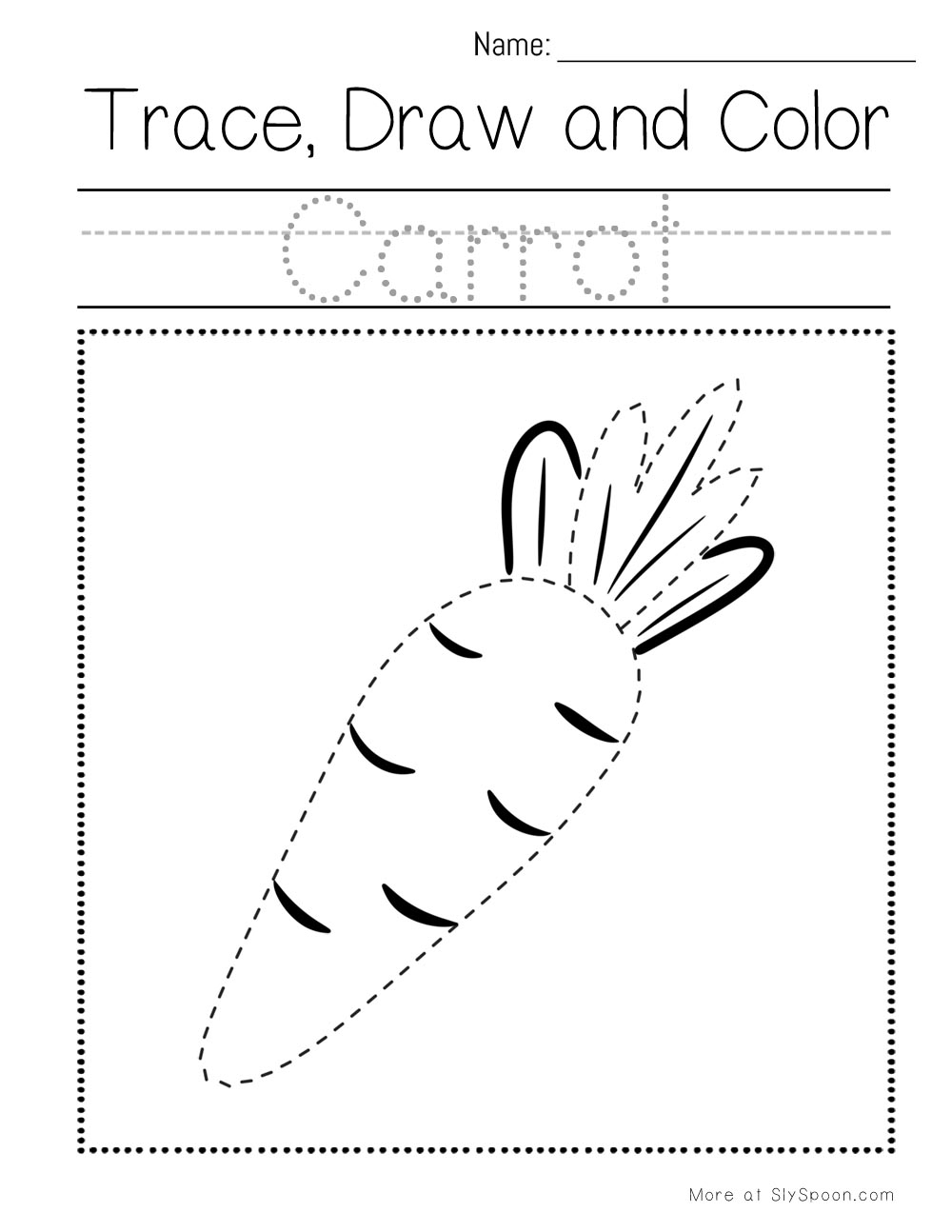 Free Letter C Food Printables For Preschool Trace Color amp Draw 