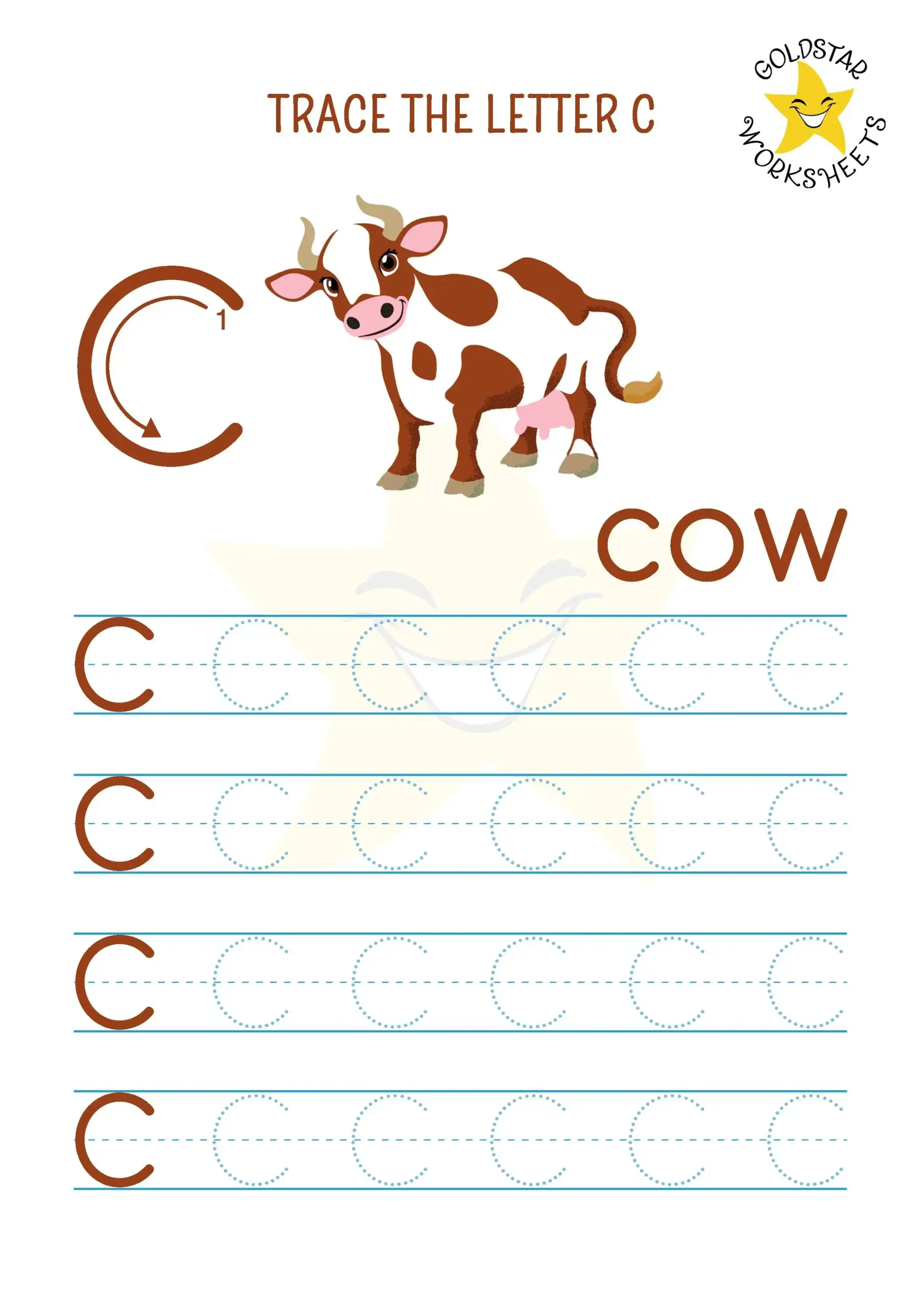 Free Letter C Tracing Sheets Cute Cat Cow amp Car Designs Kids Love 