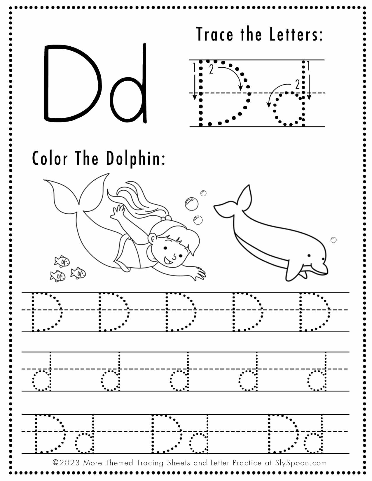 Tracing The Letter D Worksheets