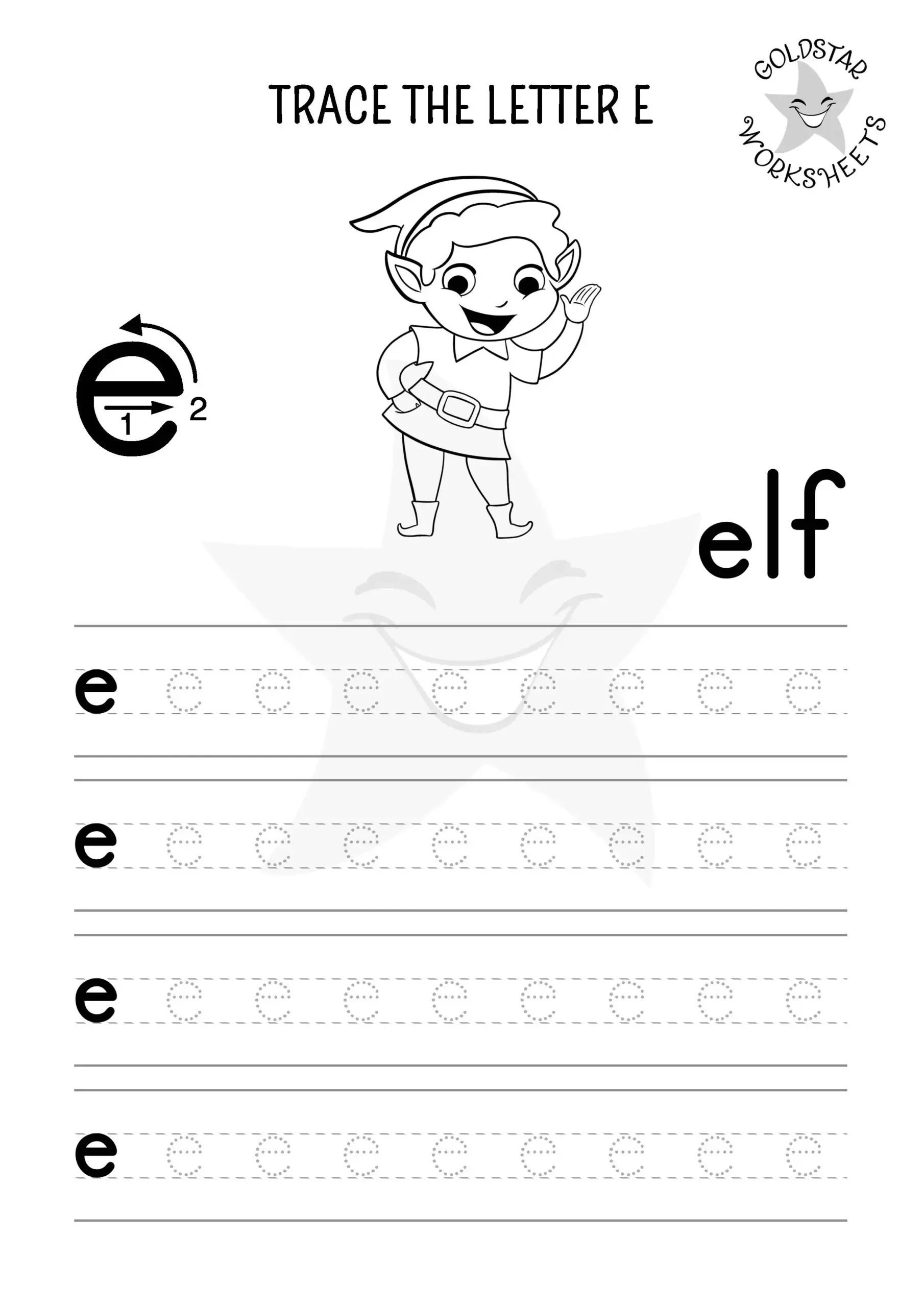 Free Printable Letter E Tracing Worksheets