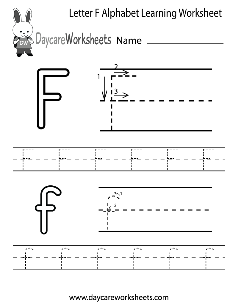 Letter F Tracing Worksheets Preschool