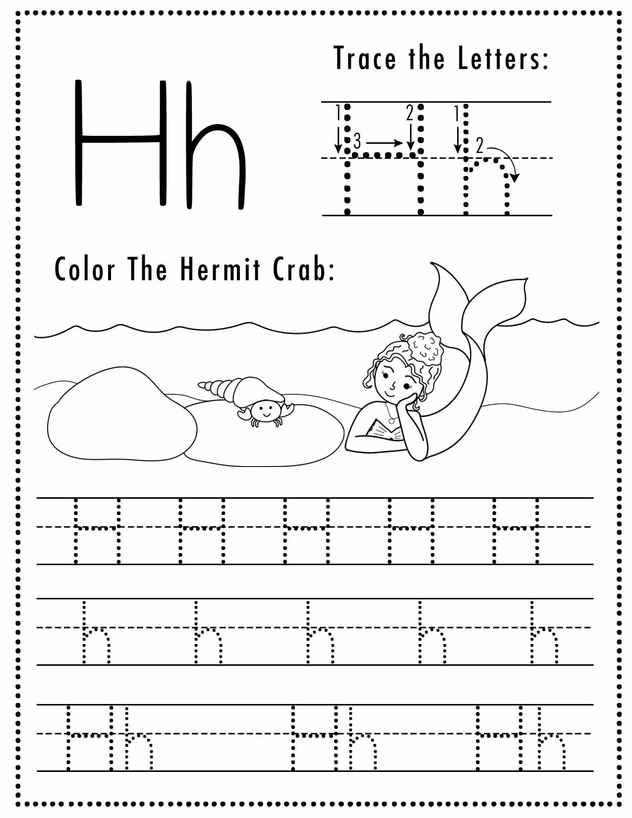 Letter H Tracing Worksheet