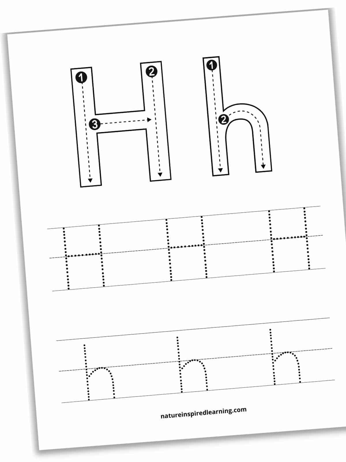 Tracing Letter H Worksheets Preschoolers