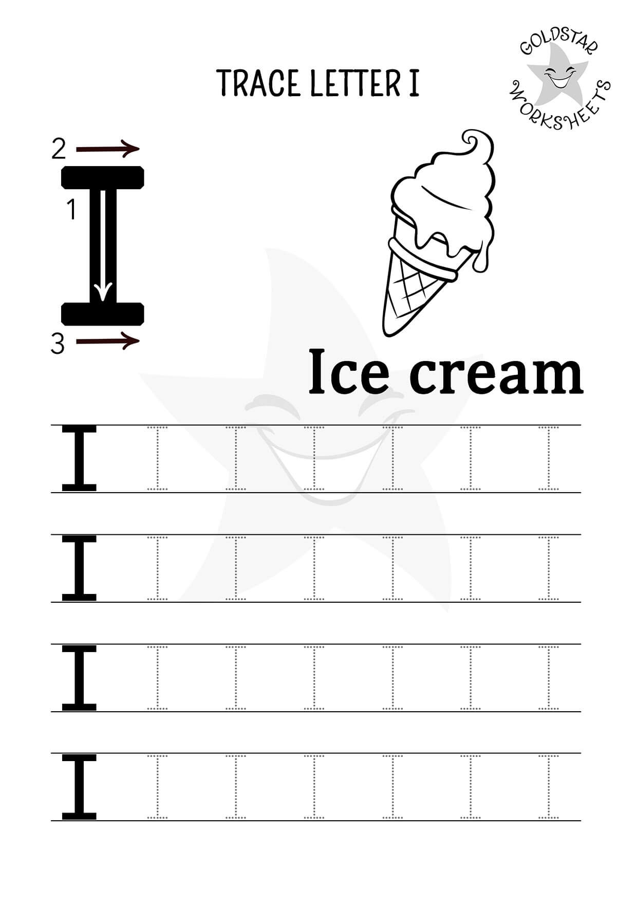 Free Letter I Tracing Worksheets Created By Graphic Designer 