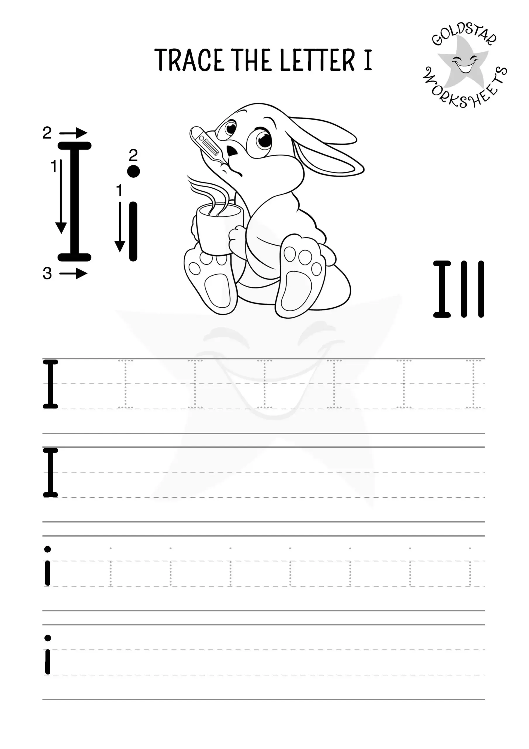 Letter I Worksheets Tracing