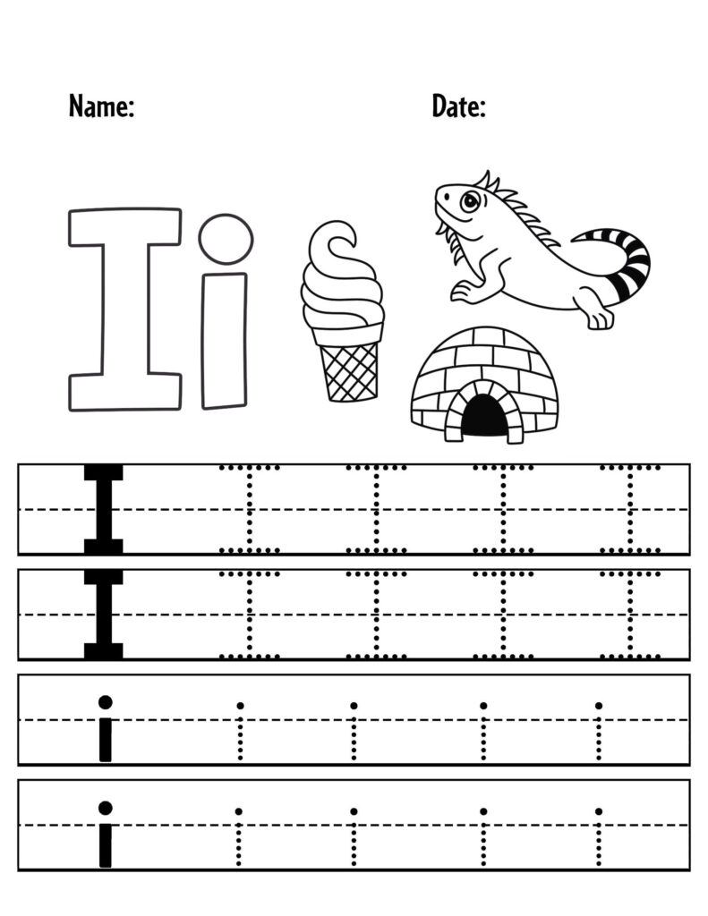 Tracing Letter I For Preschool Tracing Letter I For Preschool