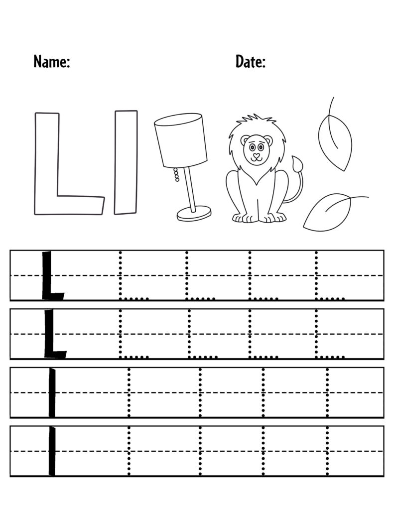 Free Printable Letter L Tracing Worksheets