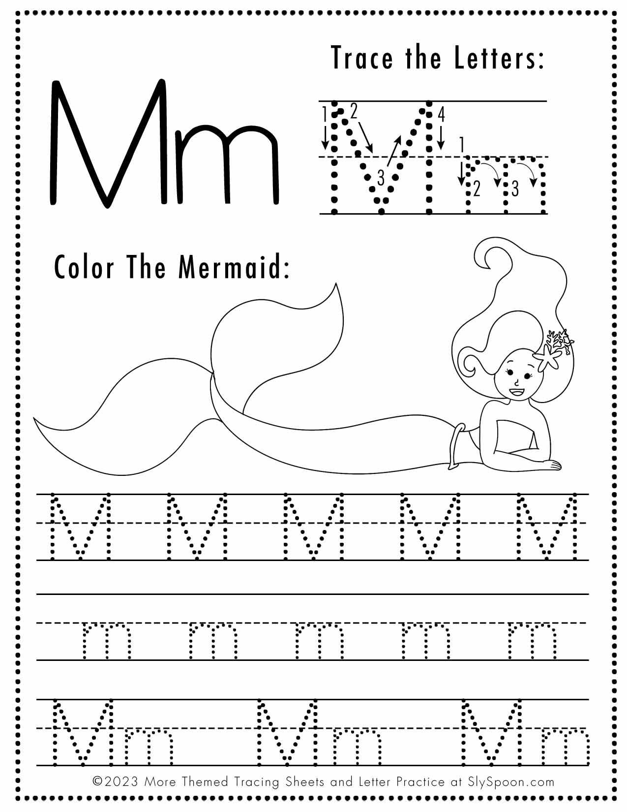 Tracing Worksheets Letter M