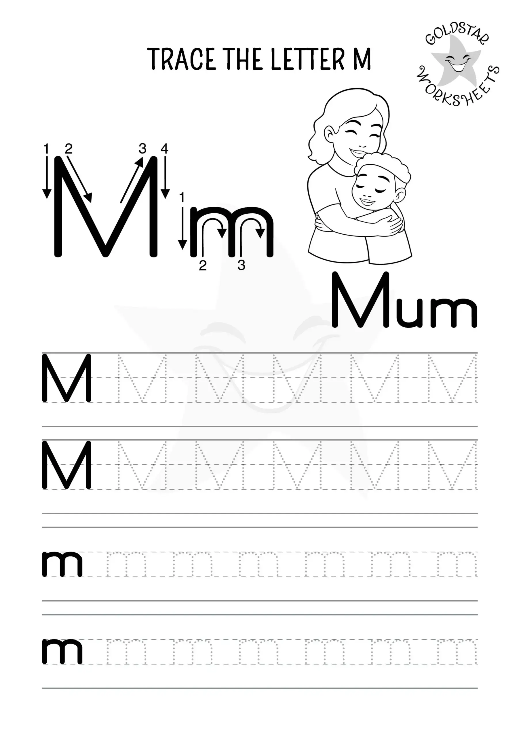 Lowercase M Tracing Worksheet