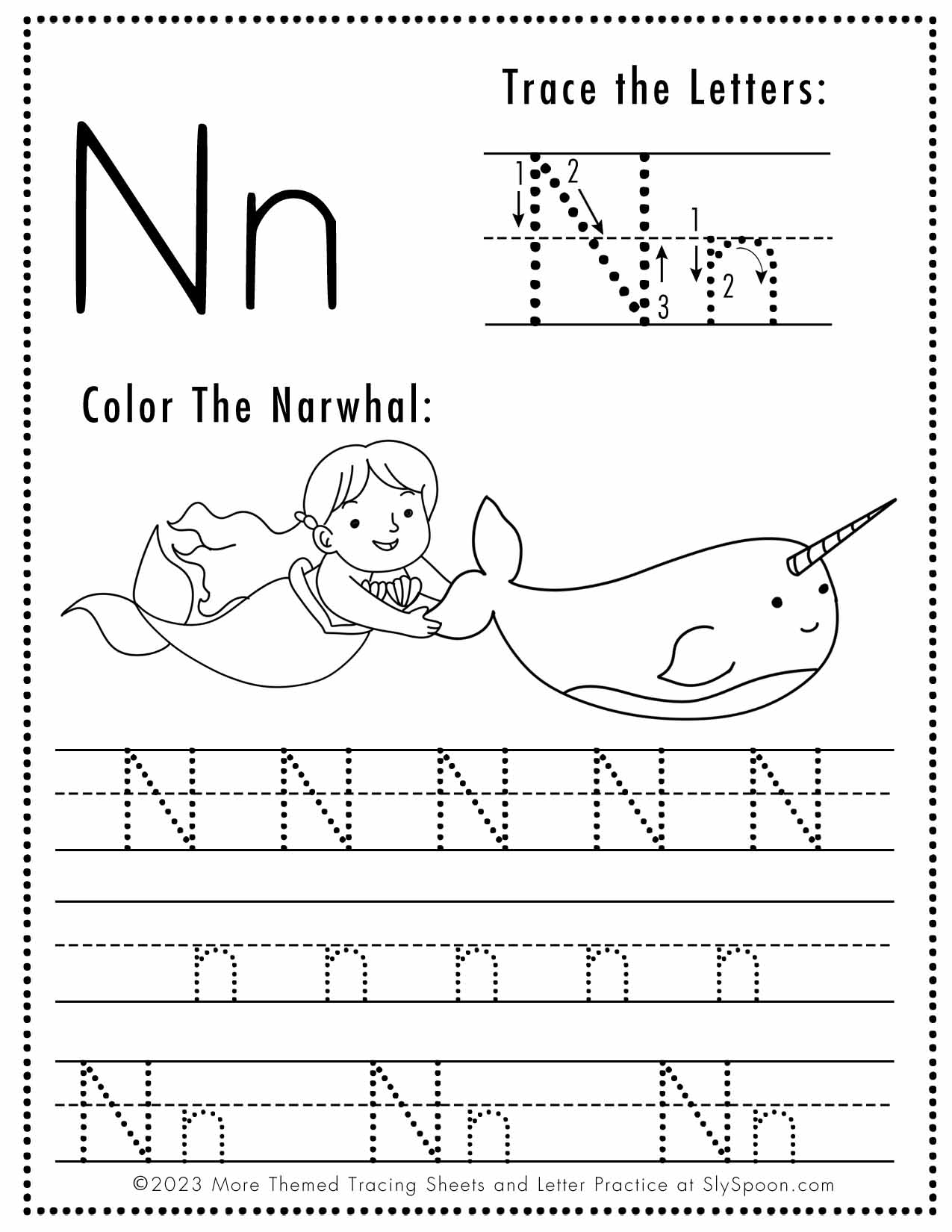 Letter Tracing Worksheets N