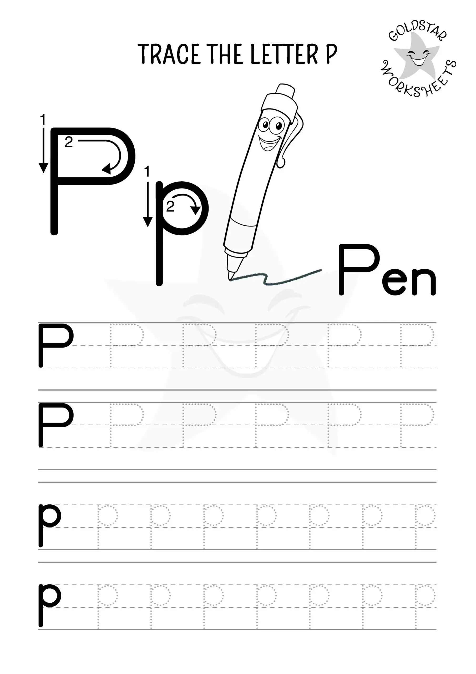 P Tracing Worksheet P Tracing Worksheet