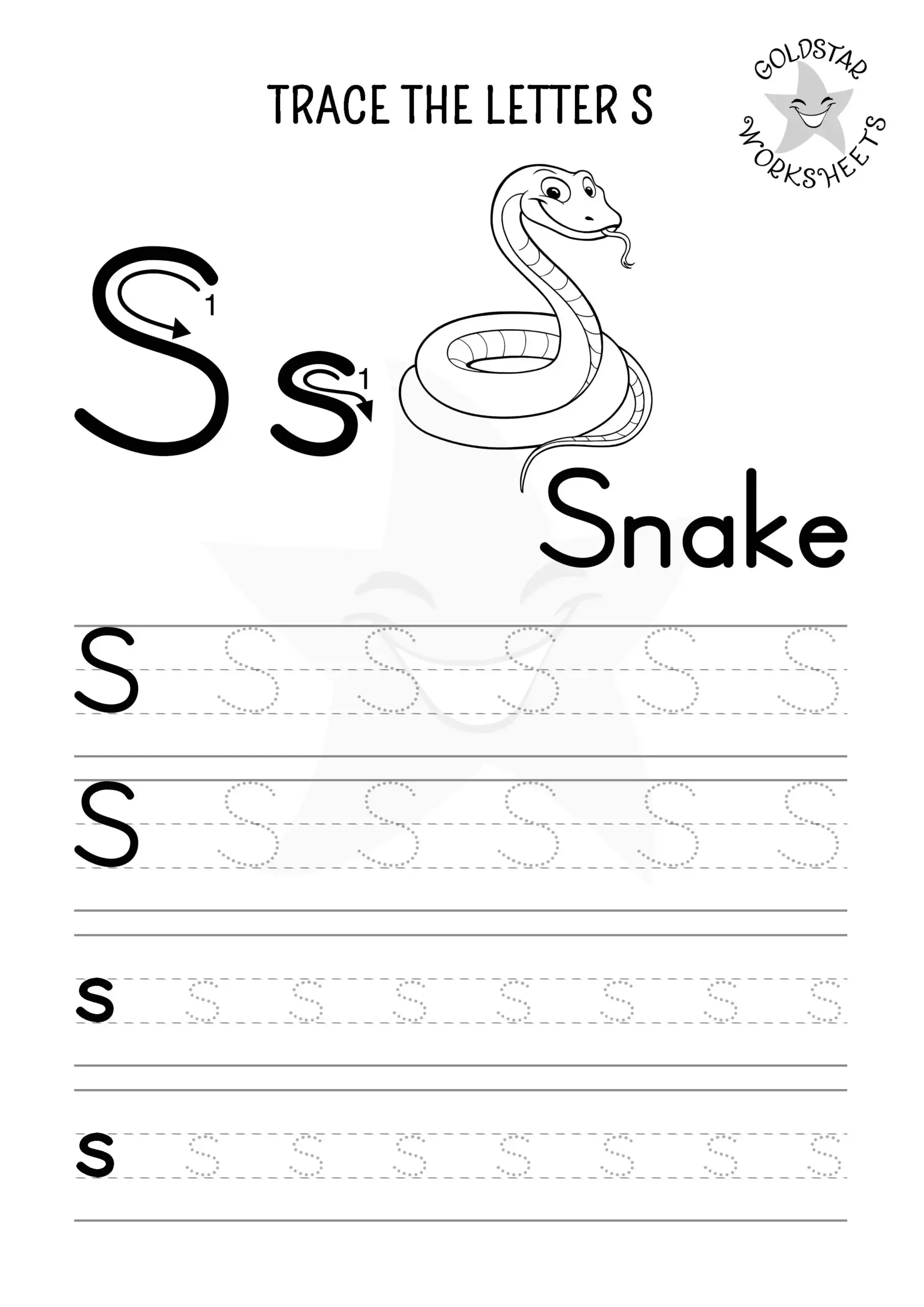 Tracing Letter S Worksheets For Preschool