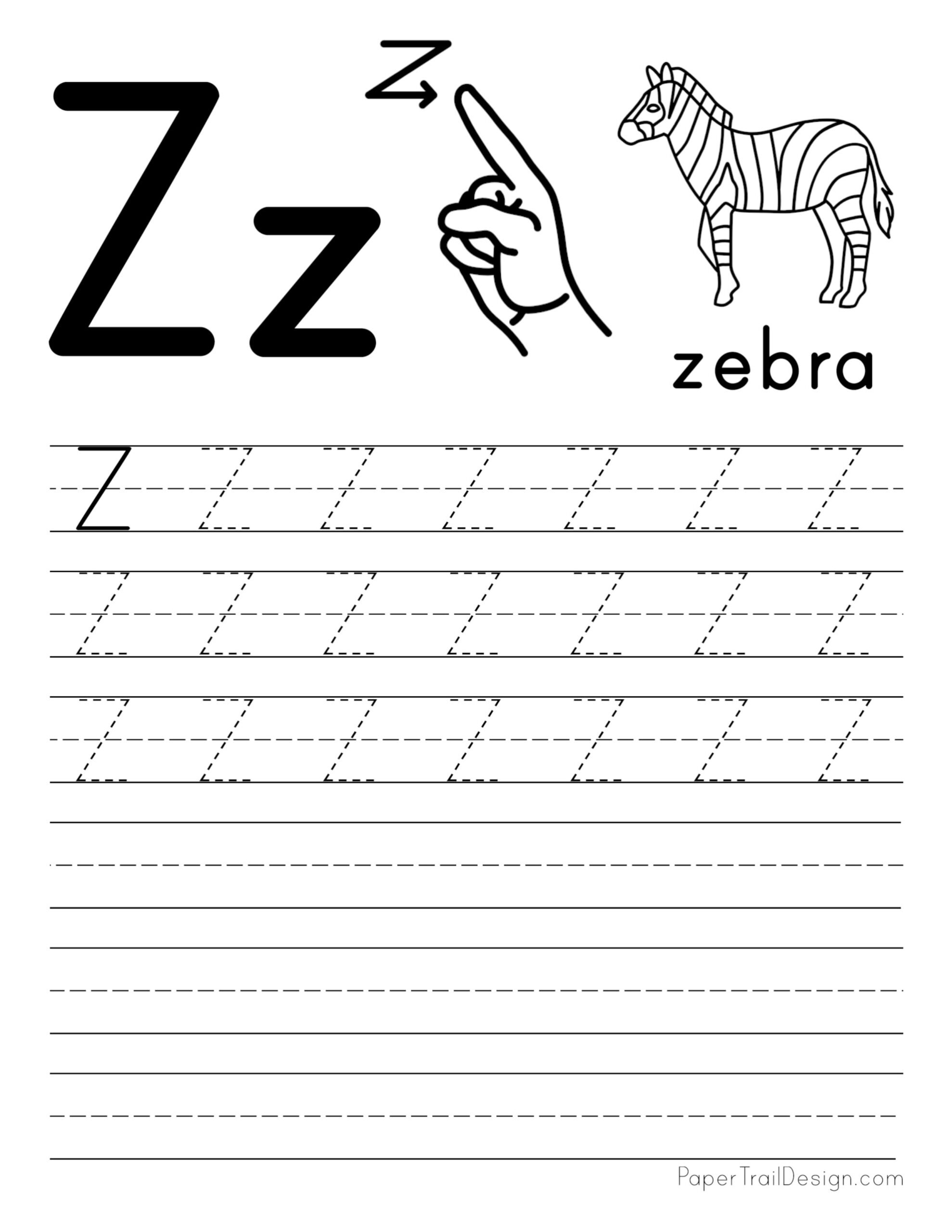 Z Tracing Worksheet