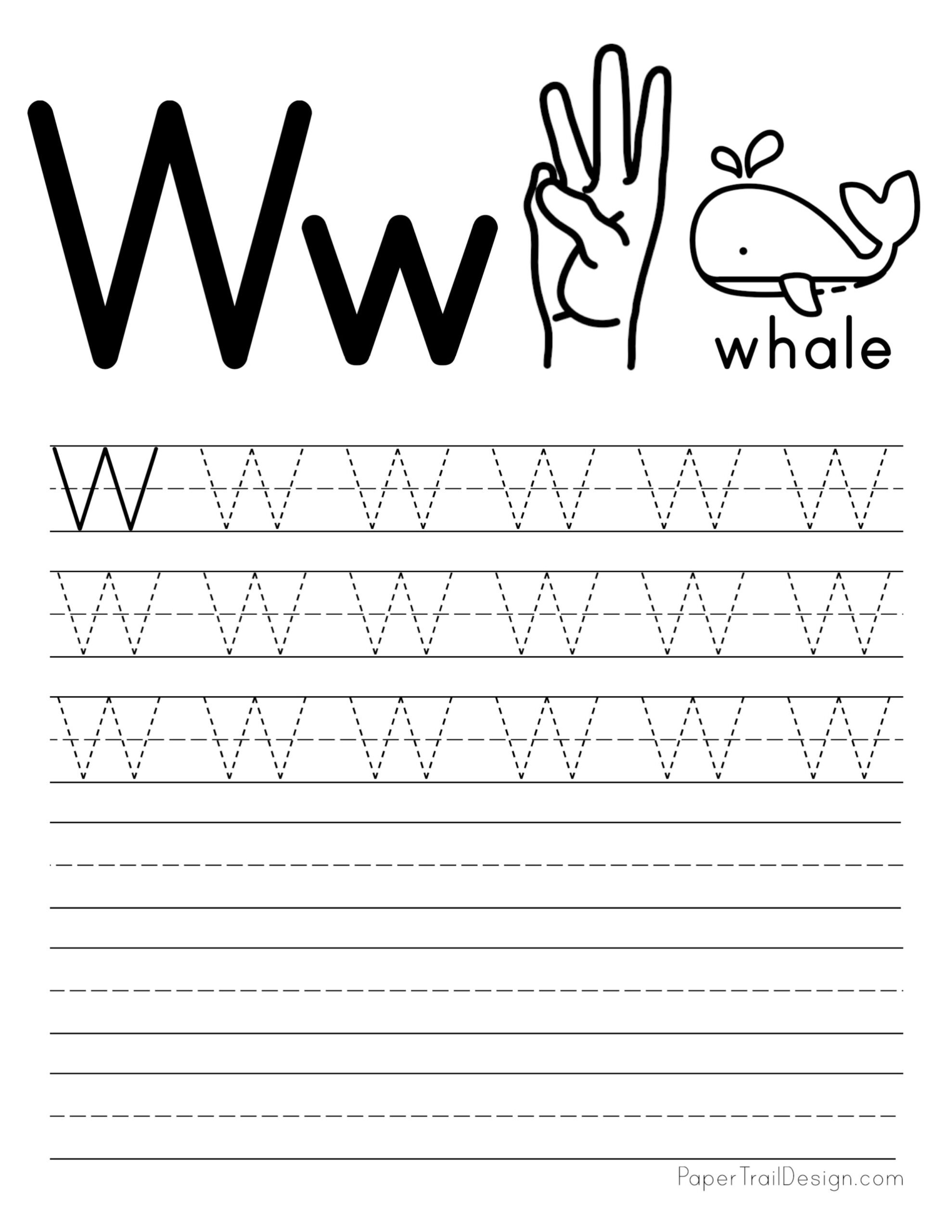 Tracing W Worksheet