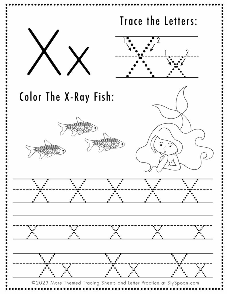 Tracing Letter X Worksheets