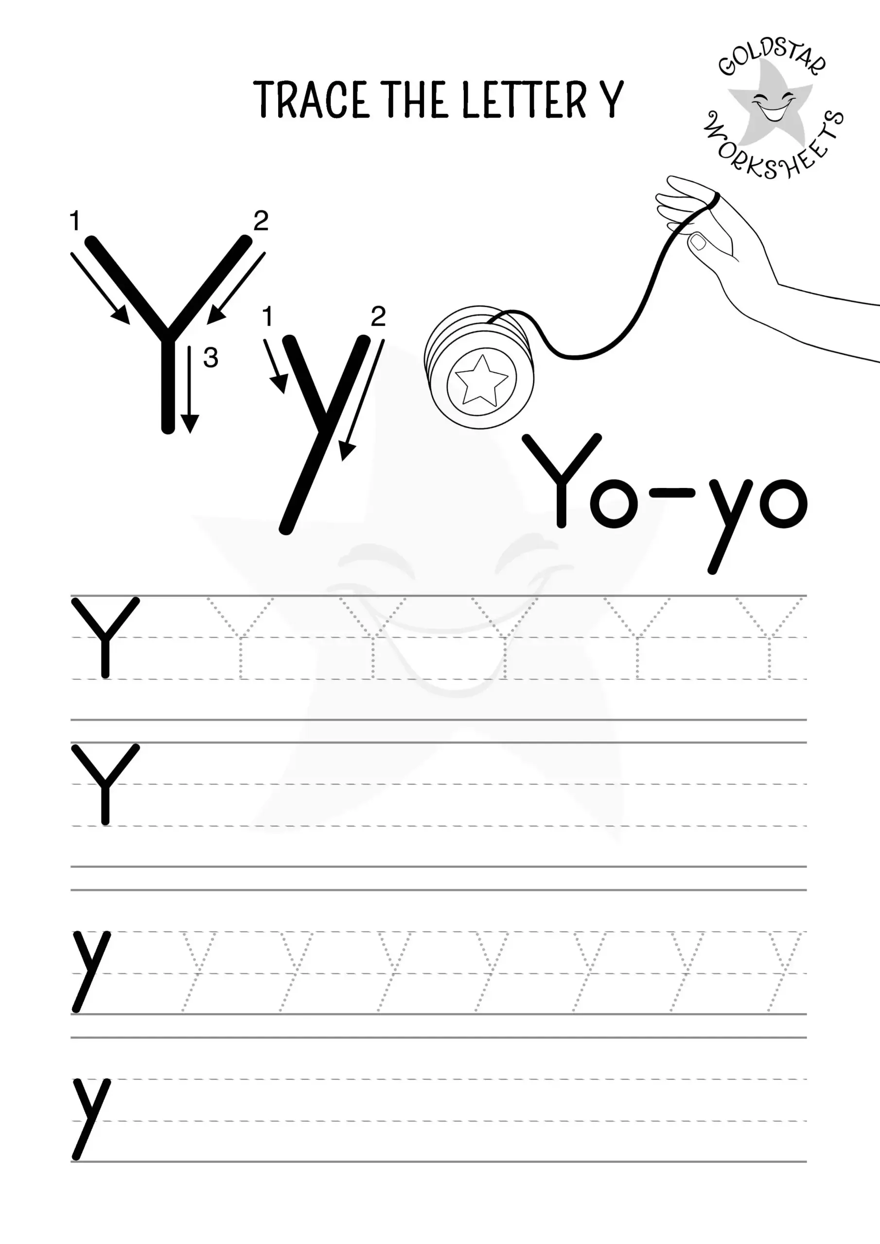 Letter Y Tracing Worksheets Preschool