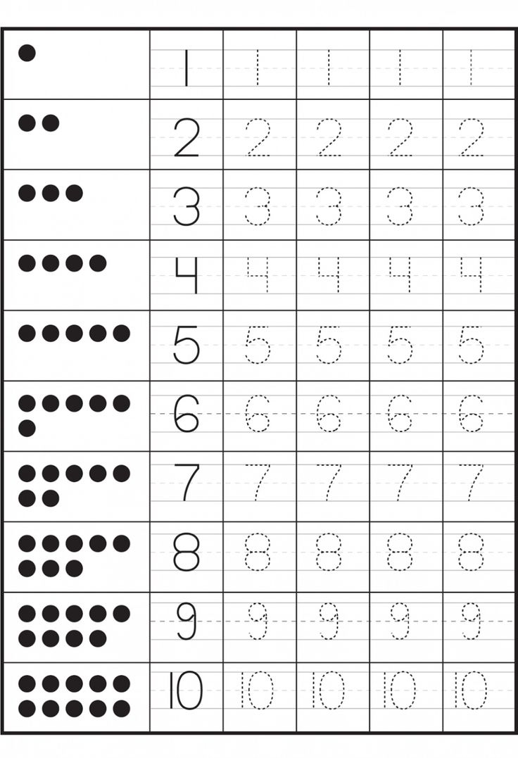 Number Tracing Practice Sheets