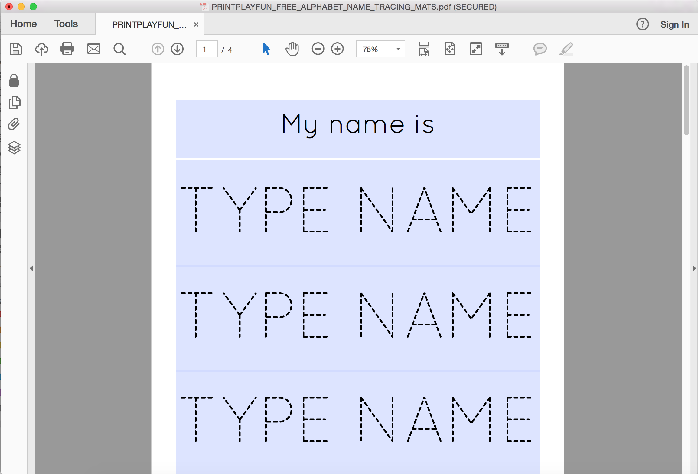 Alphabet Tracing Mats Free