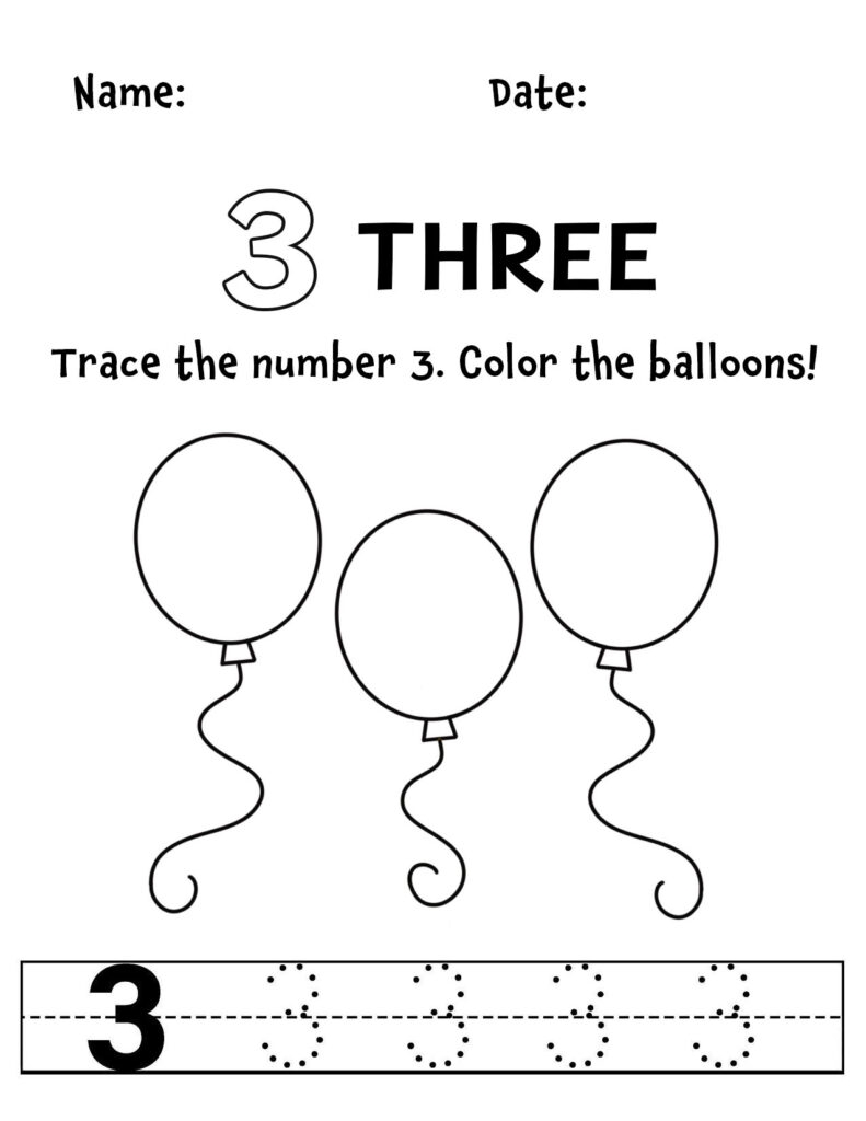 Number 3 Tracing Sheet