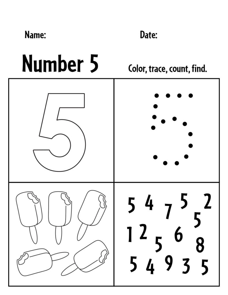 FREE Number 5 Worksheets For Preschool The Hollydog Blog FREE Number 5 Worksheets For Preschool The Hollydog Blog