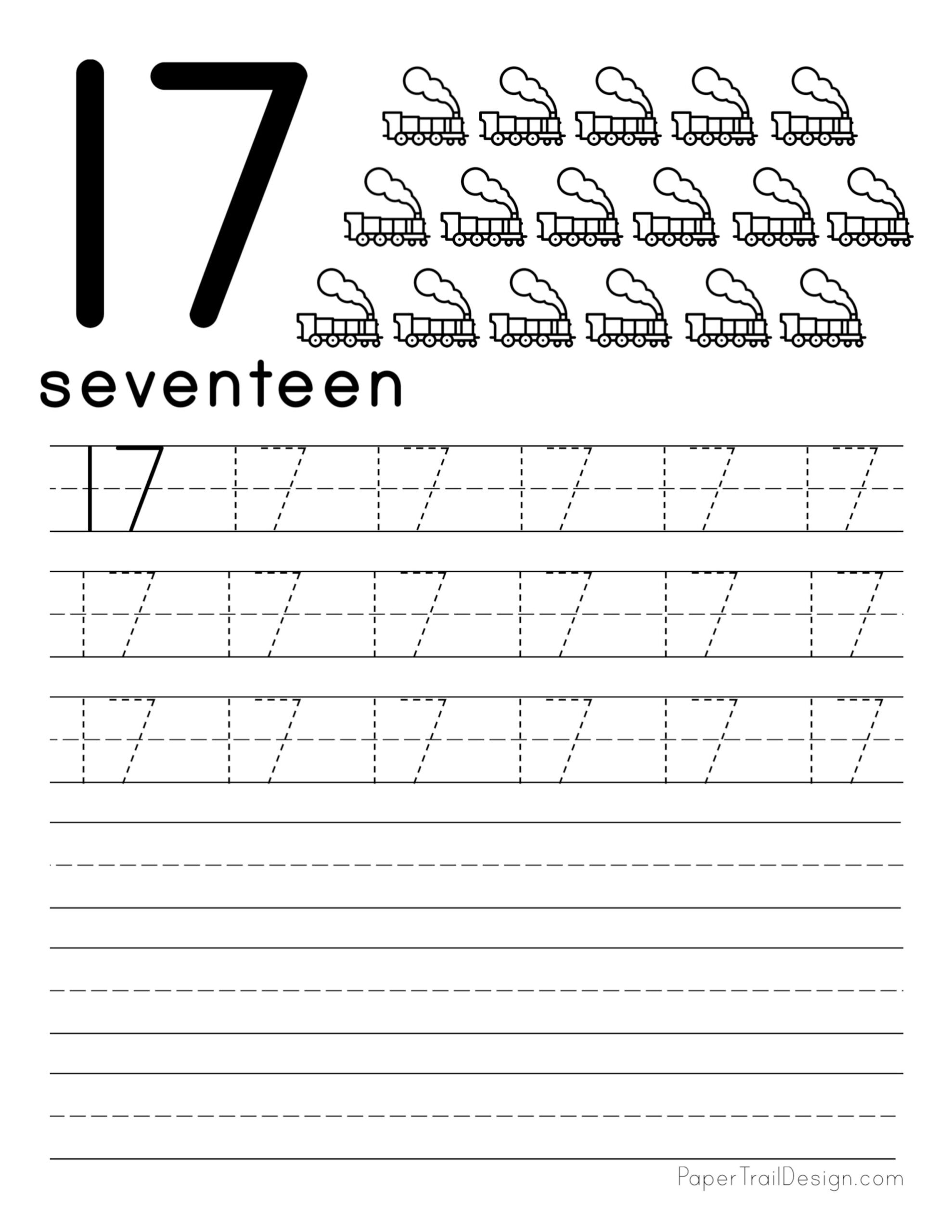 Free Number Tracing Worksheets Paper Trail Design