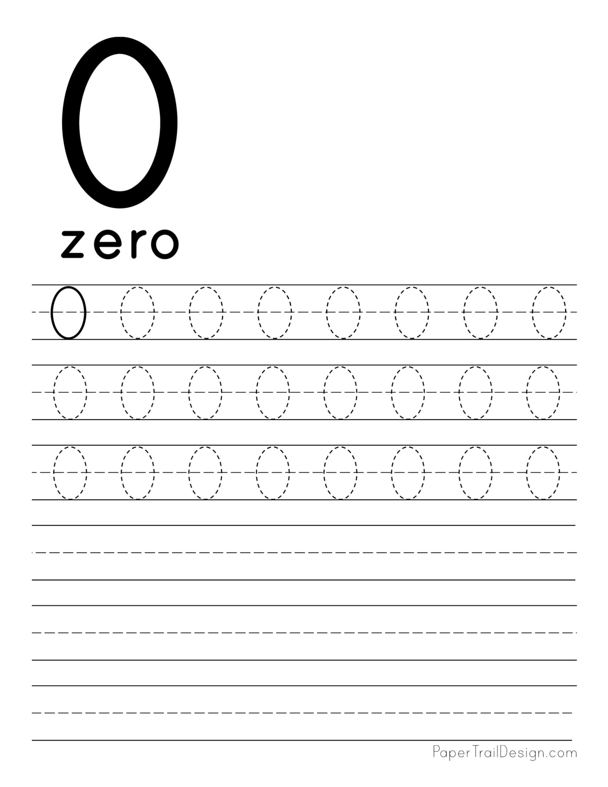 0 Tracing Worksheet