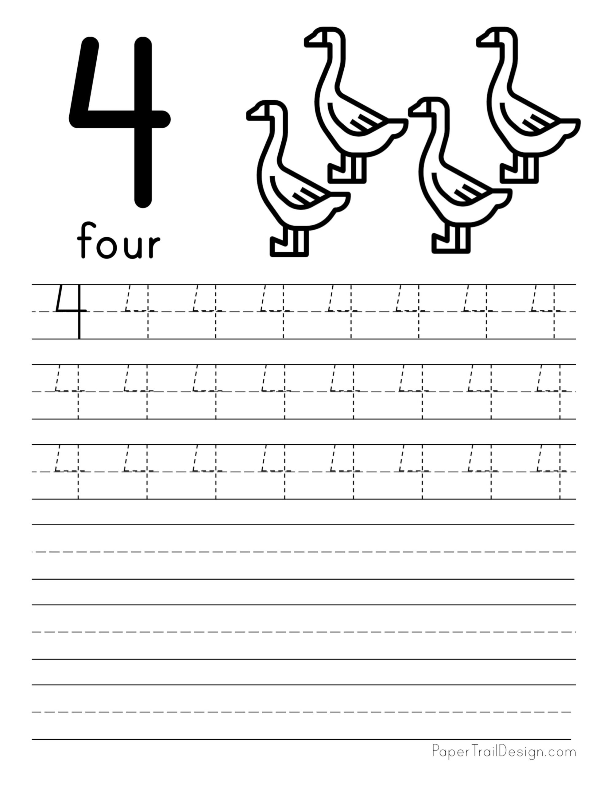 Free Number Tracing Worksheets Paper Trail Design