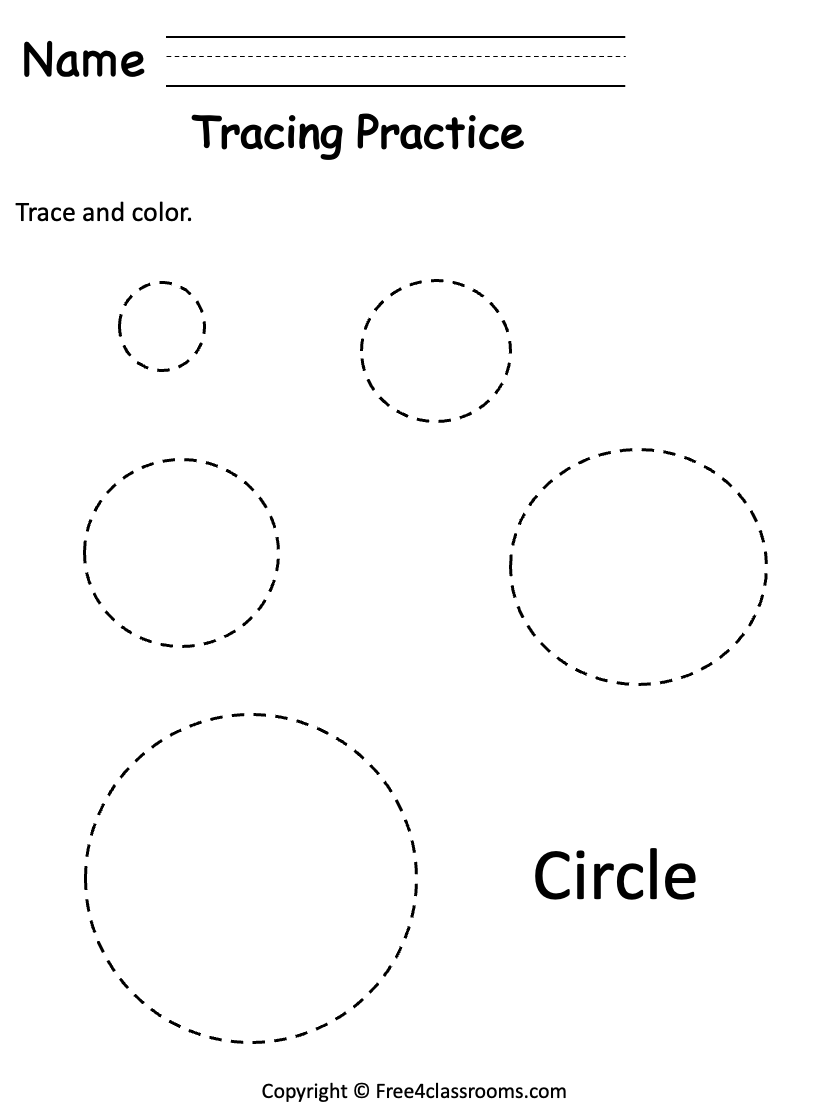 Circle Tracing Worksheet Free