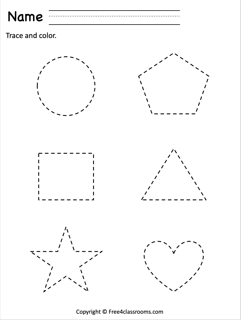 Free Preschool Tracing Shapes Printable